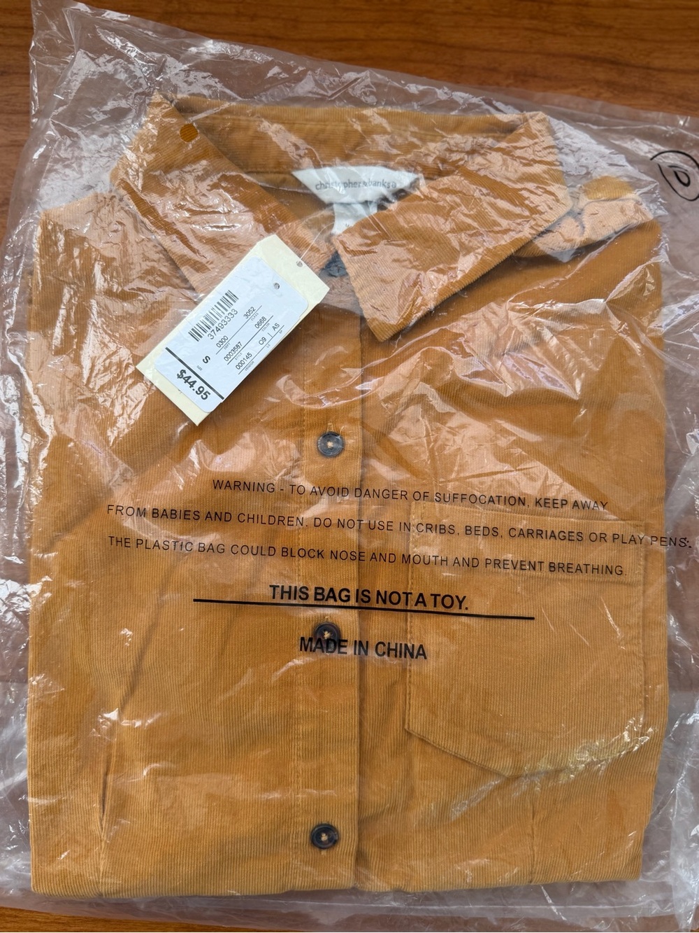 Christopher & Banks Corduroy Button Down Long Sleeve Shirt - Picture 3 of 3